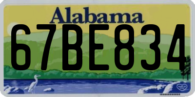 AL license plate 67BE834