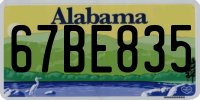 AL license plate 67BE835