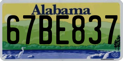 AL license plate 67BE837