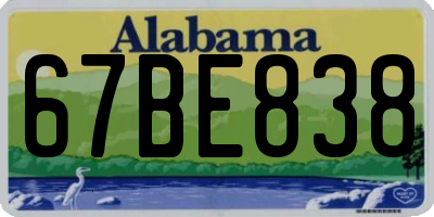 AL license plate 67BE838