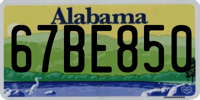 AL license plate 67BE850