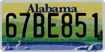 AL license plate 67BE851