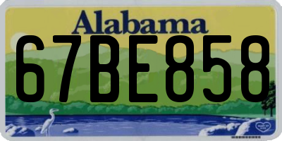 AL license plate 67BE858