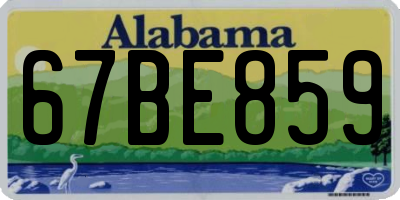 AL license plate 67BE859