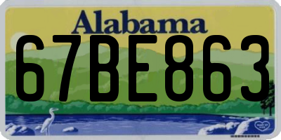 AL license plate 67BE863