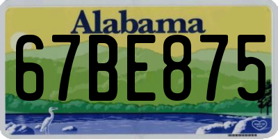 AL license plate 67BE875