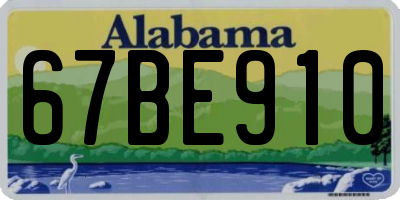 AL license plate 67BE910
