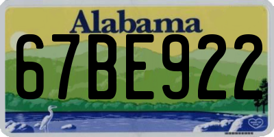 AL license plate 67BE922