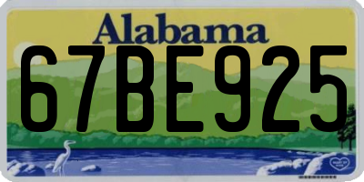 AL license plate 67BE925
