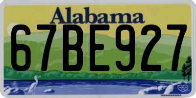 AL license plate 67BE927