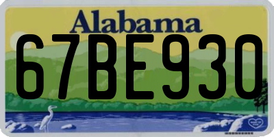 AL license plate 67BE930