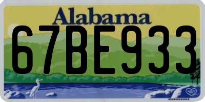 AL license plate 67BE933