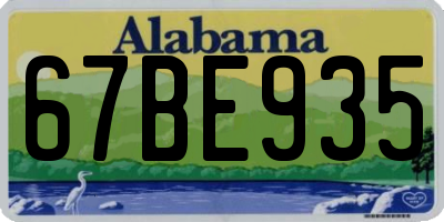AL license plate 67BE935