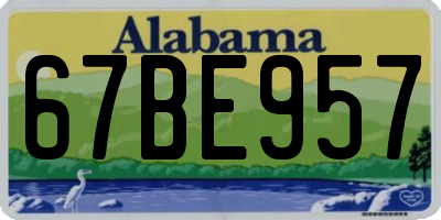 AL license plate 67BE957
