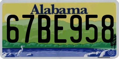 AL license plate 67BE958