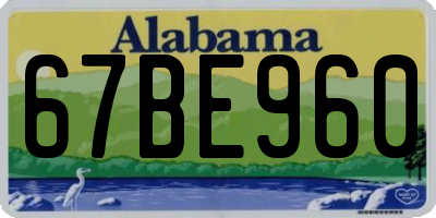AL license plate 67BE960