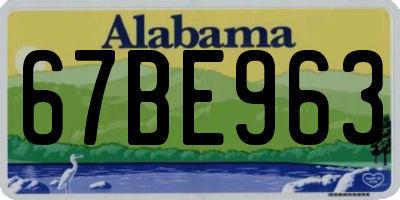 AL license plate 67BE963