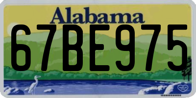 AL license plate 67BE975