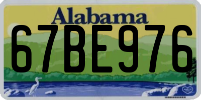 AL license plate 67BE976