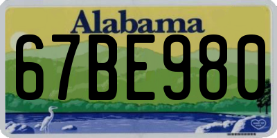 AL license plate 67BE980