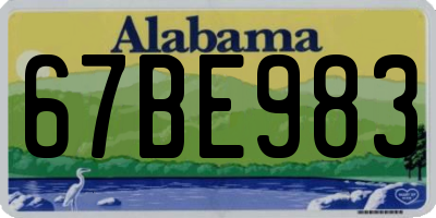 AL license plate 67BE983