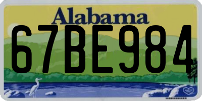 AL license plate 67BE984