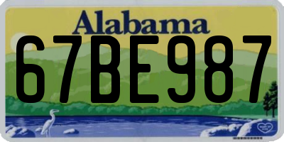 AL license plate 67BE987