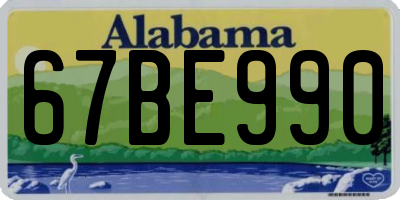 AL license plate 67BE990
