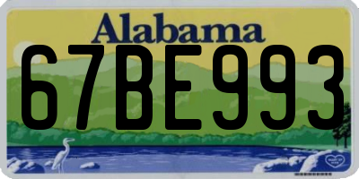 AL license plate 67BE993