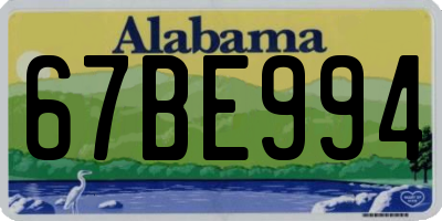 AL license plate 67BE994