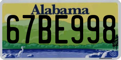 AL license plate 67BE998