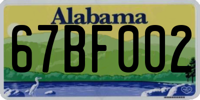 AL license plate 67BF002