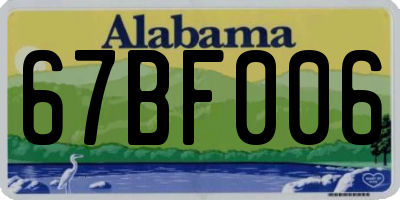 AL license plate 67BF006