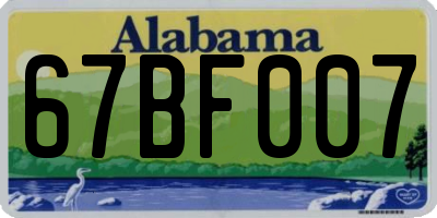 AL license plate 67BF007