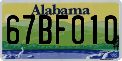 AL license plate 67BF010