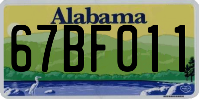 AL license plate 67BF011