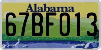 AL license plate 67BF013