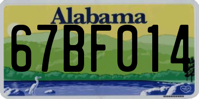 AL license plate 67BF014