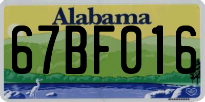 AL license plate 67BF016