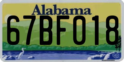 AL license plate 67BF018