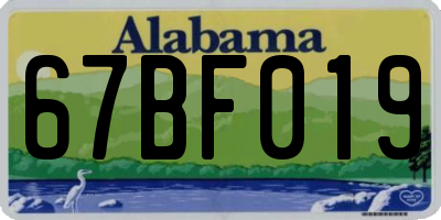 AL license plate 67BF019