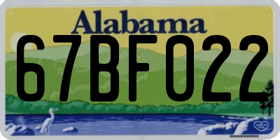 AL license plate 67BF022