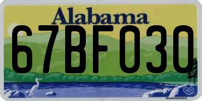 AL license plate 67BF030