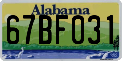 AL license plate 67BF031