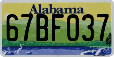 AL license plate 67BF037