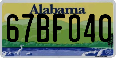 AL license plate 67BF040