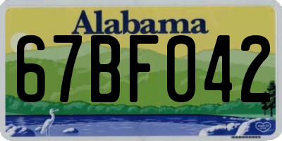 AL license plate 67BF042