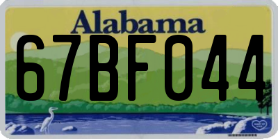 AL license plate 67BF044