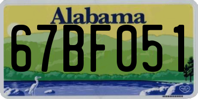 AL license plate 67BF051