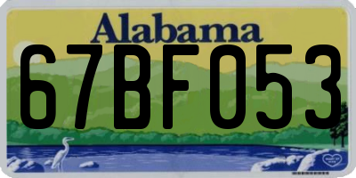 AL license plate 67BF053